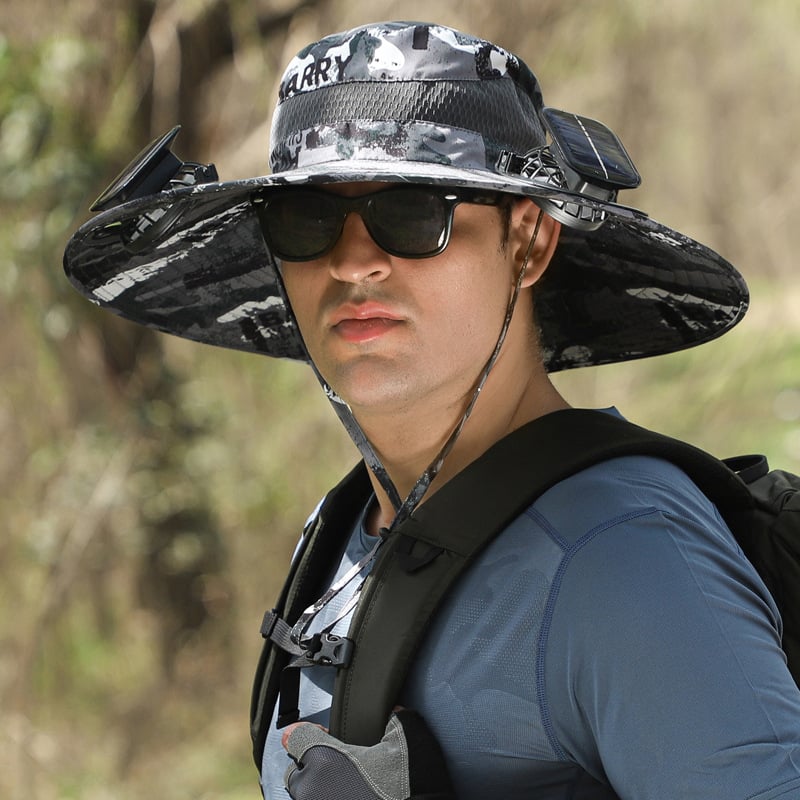 🏆 50K+ SOLD! 49% OFF – Almost Gone-⚡2025 New Ultralight Solar Fan Sun Hat – Lighter Than a Baseball!⚾(Only 11oz)
