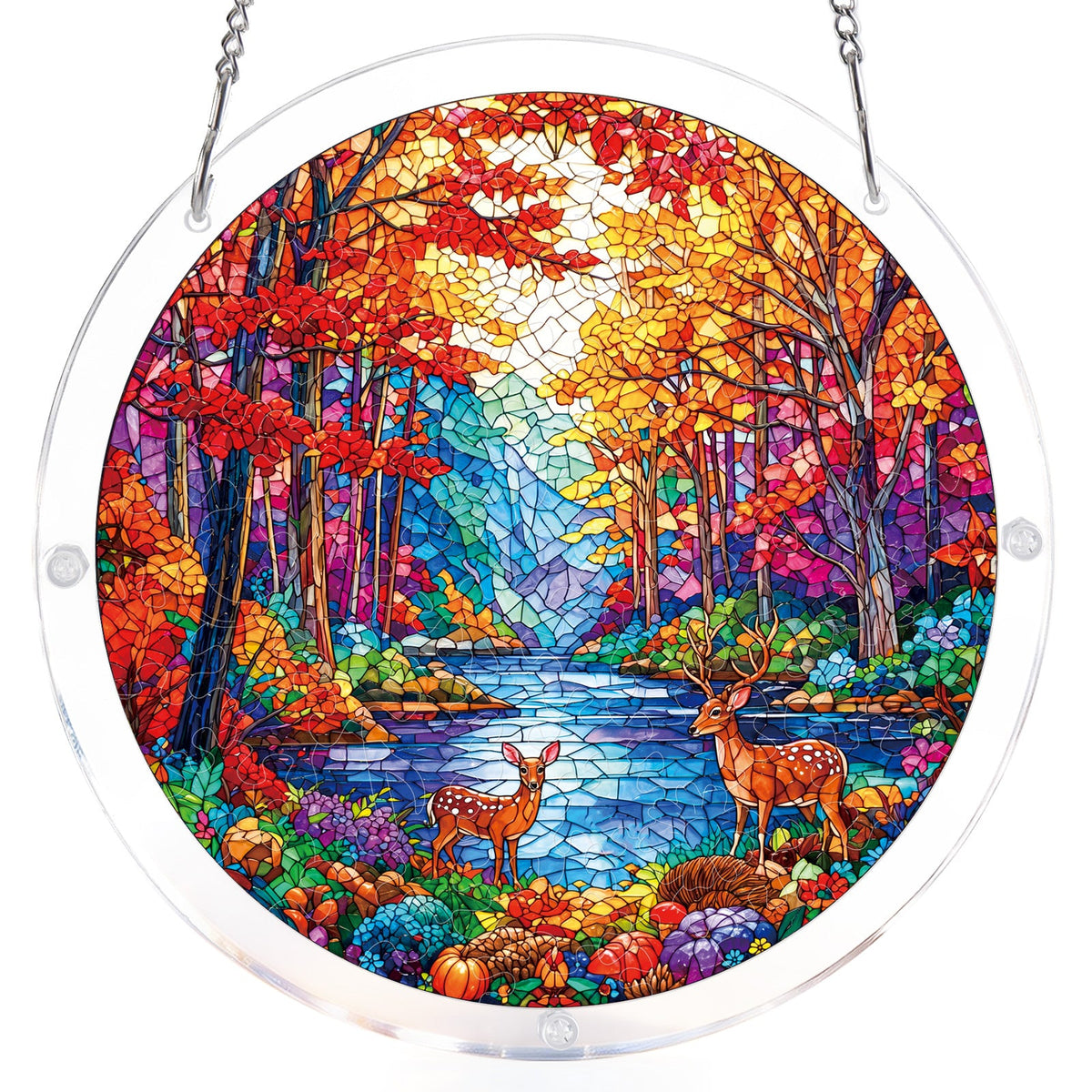 Deer in the Forest Light Suncatcher-Acrylic Window Art