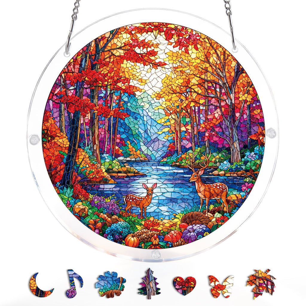 Deer in the Forest Light Suncatcher-Acrylic Window Art