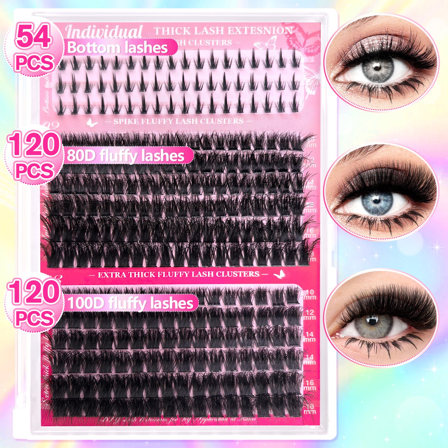 🔥JUST 1 HIT🔥 2000 Pcs  Mixed-Length Individual False Eyelash Kit
