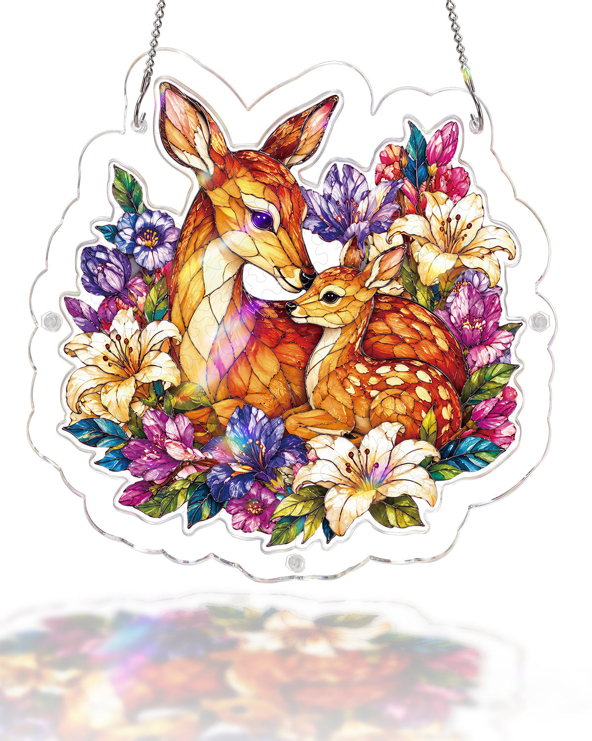 Deer in Bloom Light Suncatcher-Acrylic Window Art