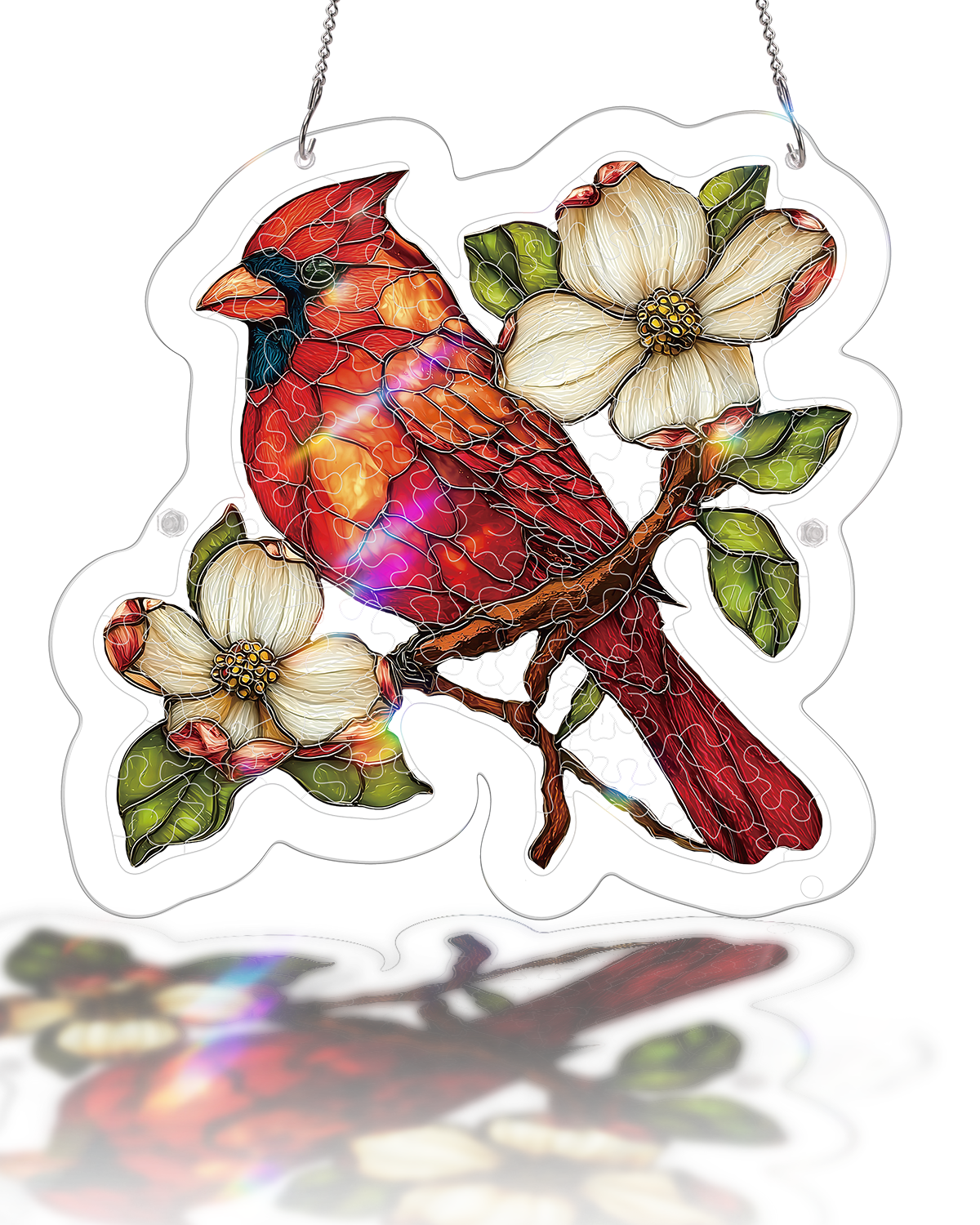 Magnolia Cardinal Light Suncatcher-Acrylic Window Art