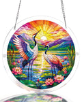 Cranes at Sunrise Light Suncatcher-Acrylic Window Art