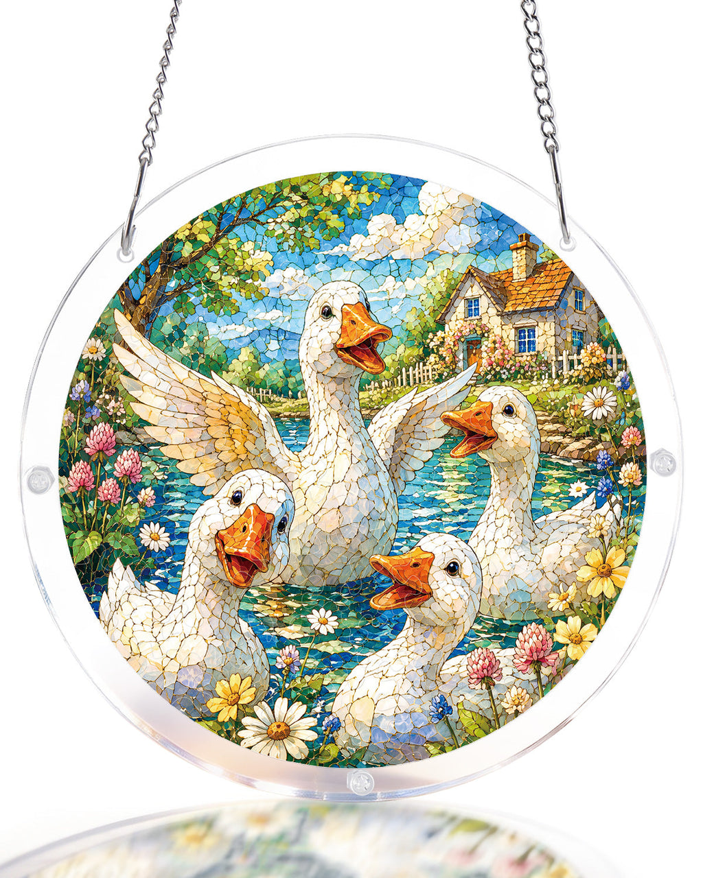 Lakeside Goose Garden Light Suncatcher-Acrylic Window Art