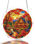 Autumn Cabin Glow Light Suncatcher-Acrylic Window Art