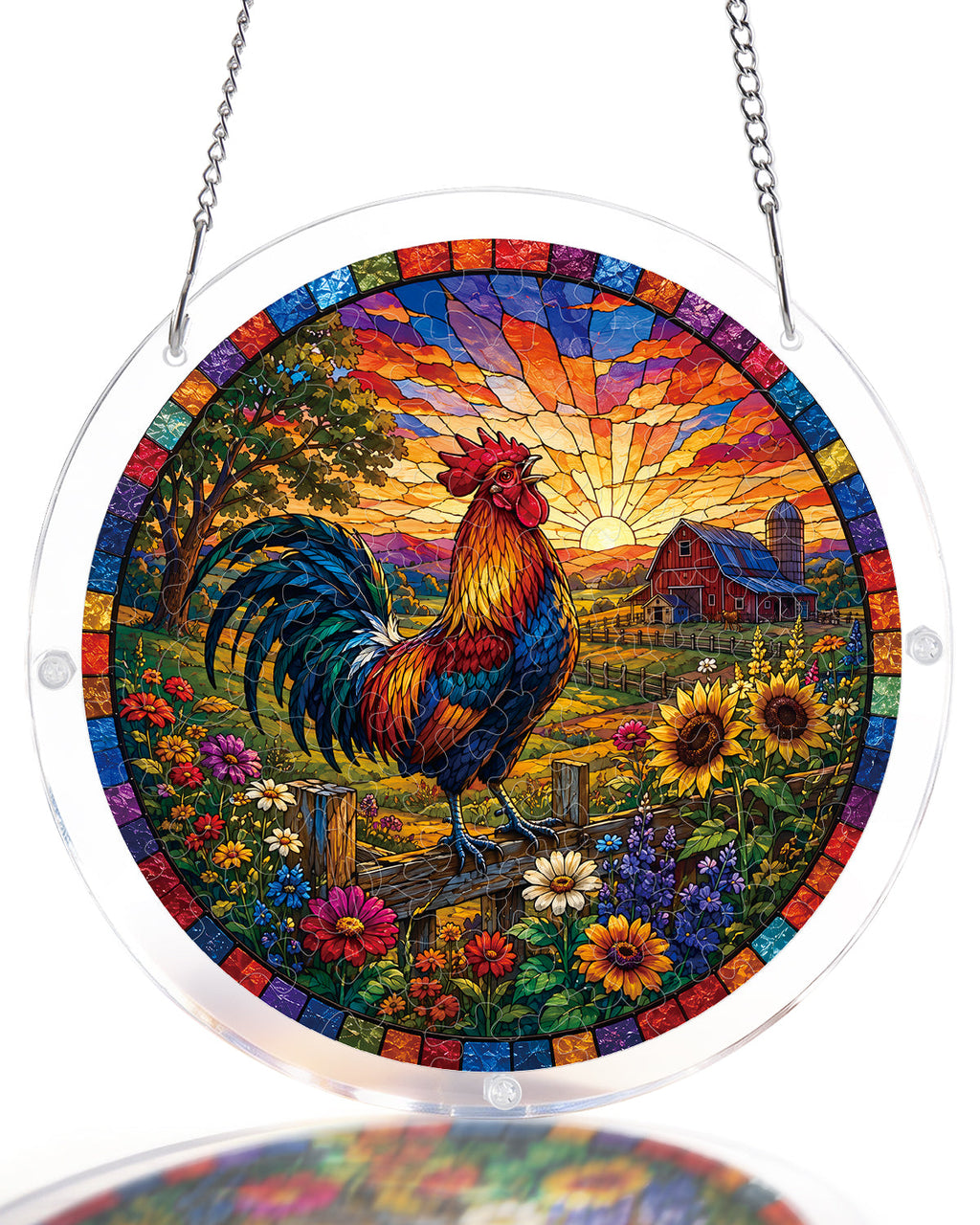 Sunrise Rooster Light Suncatcher-Acrylic Window Art