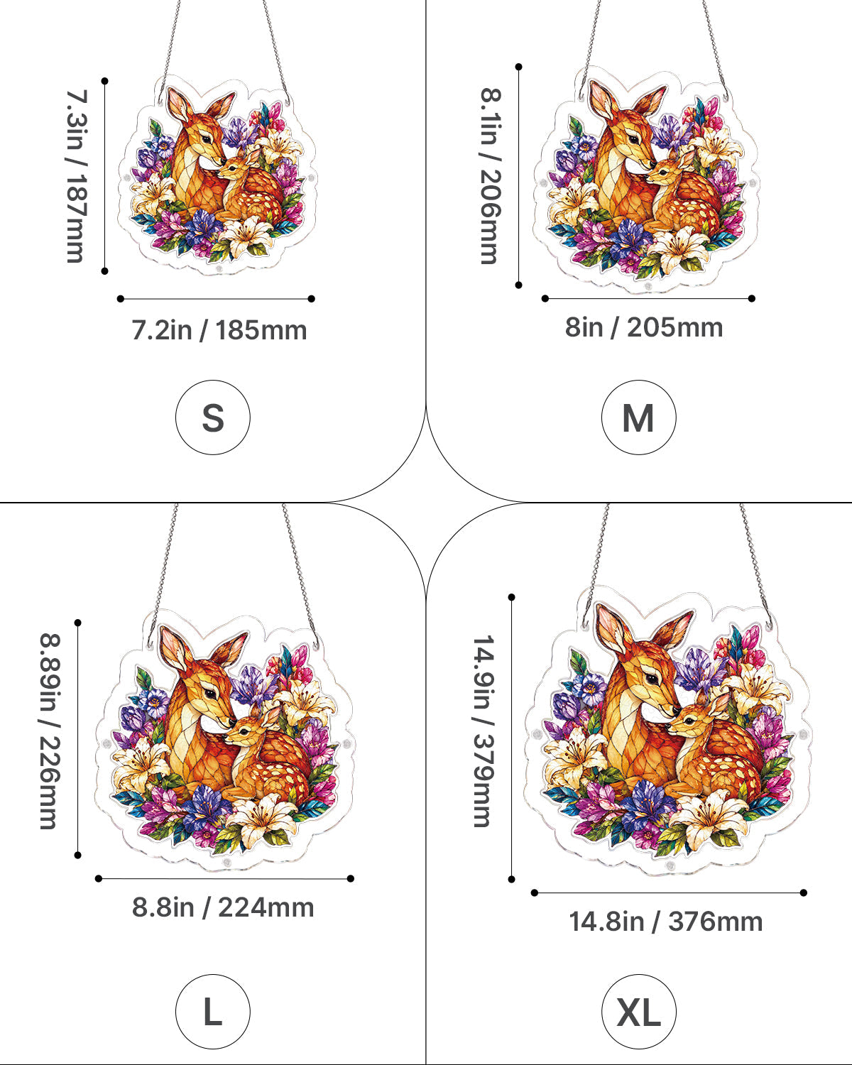 Deer in Bloom Light Suncatcher-Acrylic Window Art