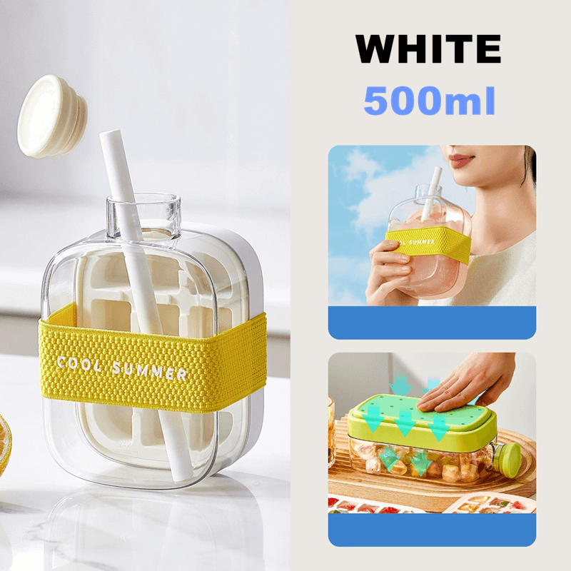 🧊 2-in-1 Ice Cube Bottle – Quick Ice Making & Refreshing Sips