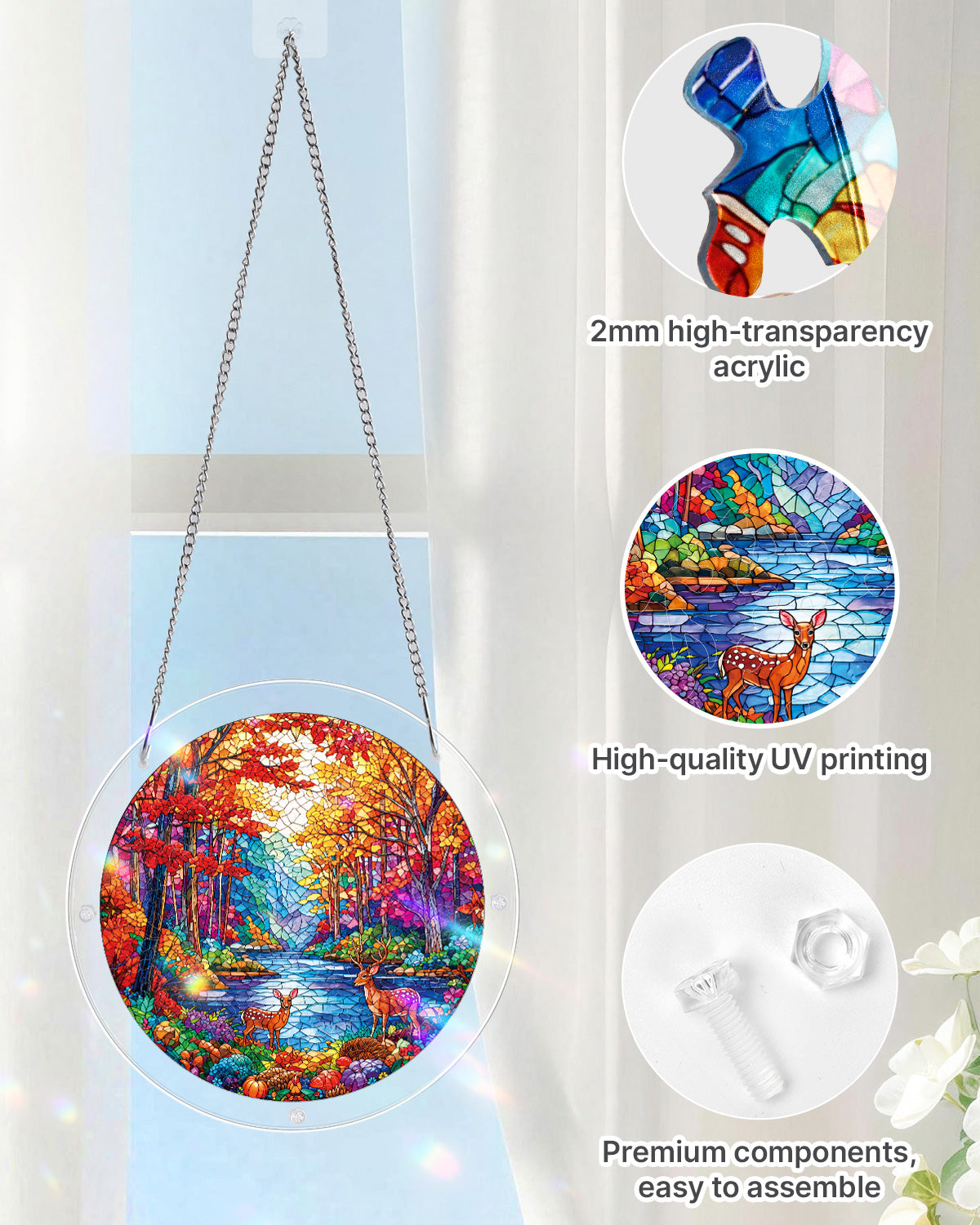 Deer in the Forest Light Suncatcher-Acrylic Window Art
