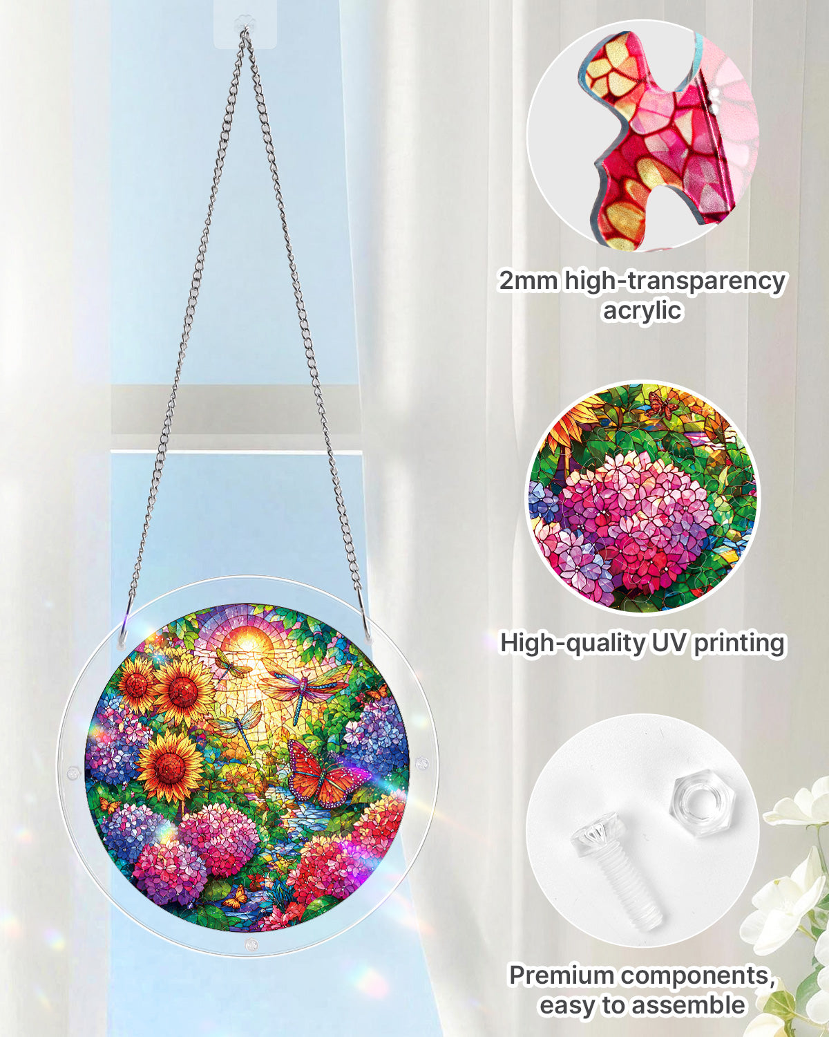 Golden Butterfly Garden Light Suncatcher-Acrylic Window Art