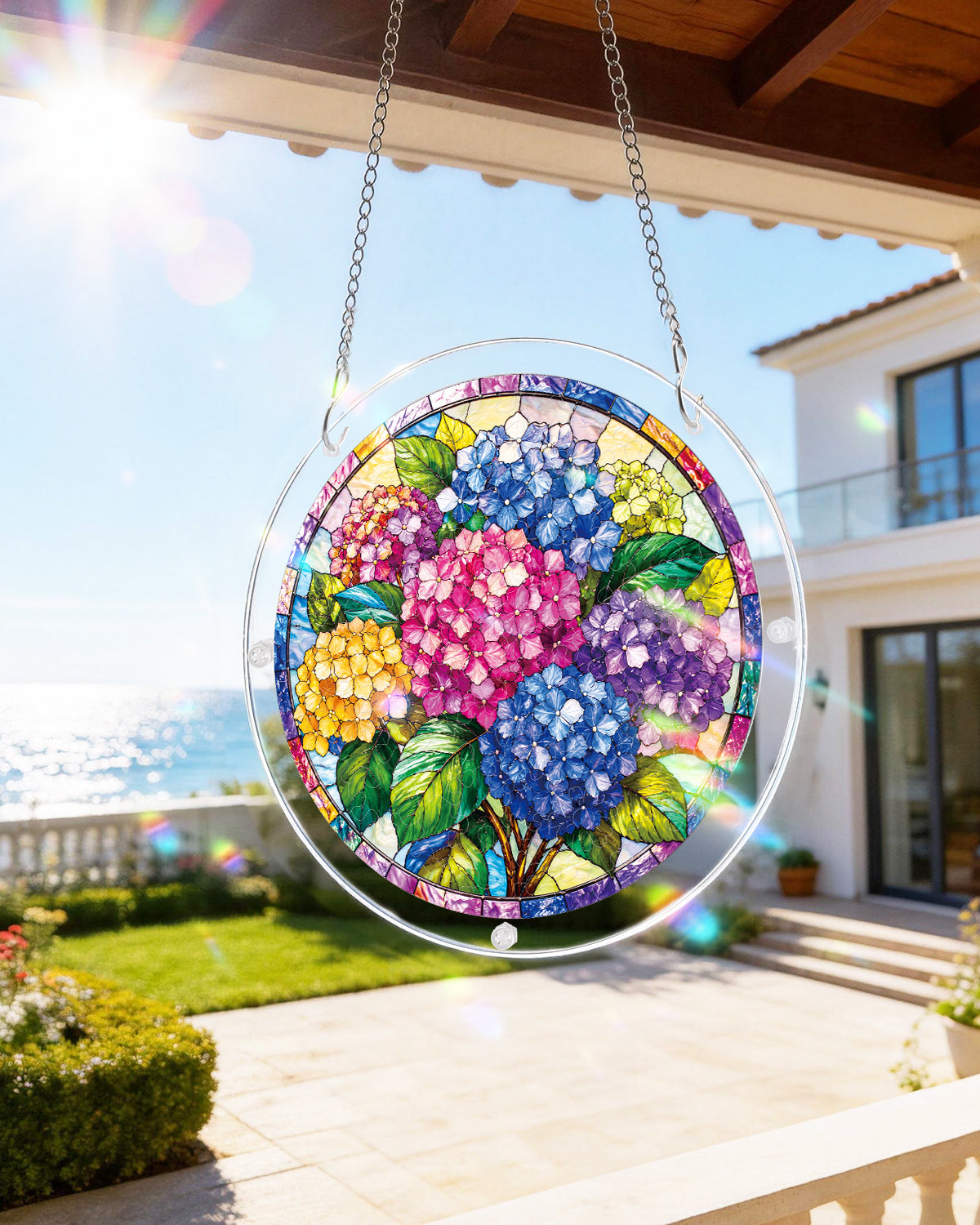 Hydrangea in Bloom Light Suncatcher-Acrylic Window Art