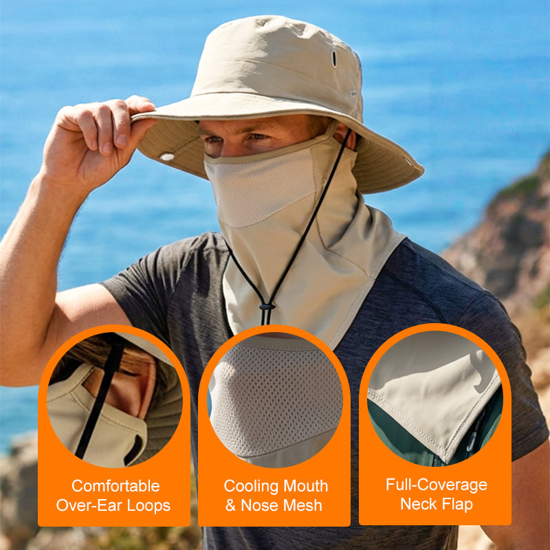 🔥UV Protection Bucket Hat with Face Cover