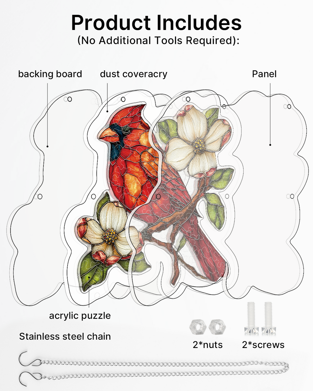 Magnolia Cardinal Light Suncatcher-Acrylic Window Art
