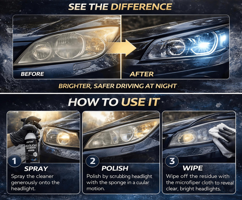 🚗QIFOR Automotive Headlamp Restoration Fluid Oxidized