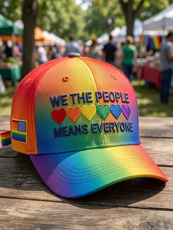 Retro We The People Means Everyone Print Baseball Cap