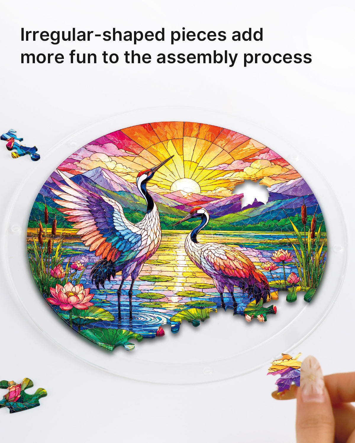 Cranes at Sunrise Light Suncatcher-Acrylic Window Art