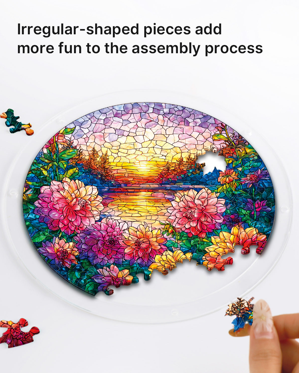 Floral Sunset Haven Light Suncatcher-Acrylic Window Art
