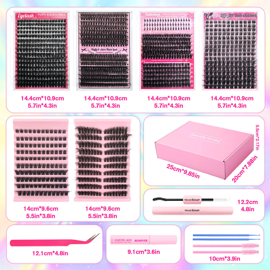 🔥JUST 1 HIT🔥 2000 Pcs  Mixed-Length Individual False Eyelash Kit