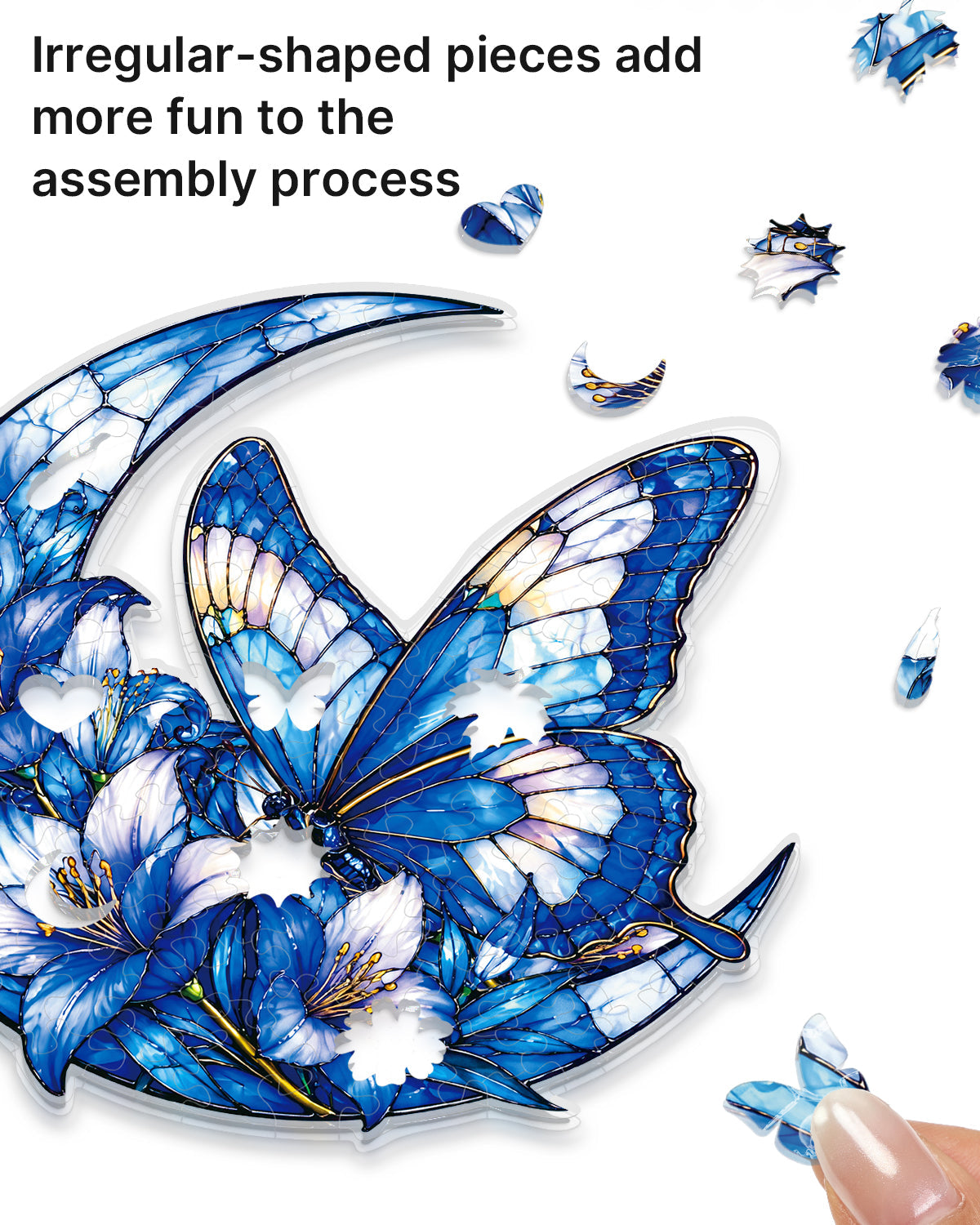 Moonlit Blue Butterflies Light Suncatcher-Acrylic Window Art