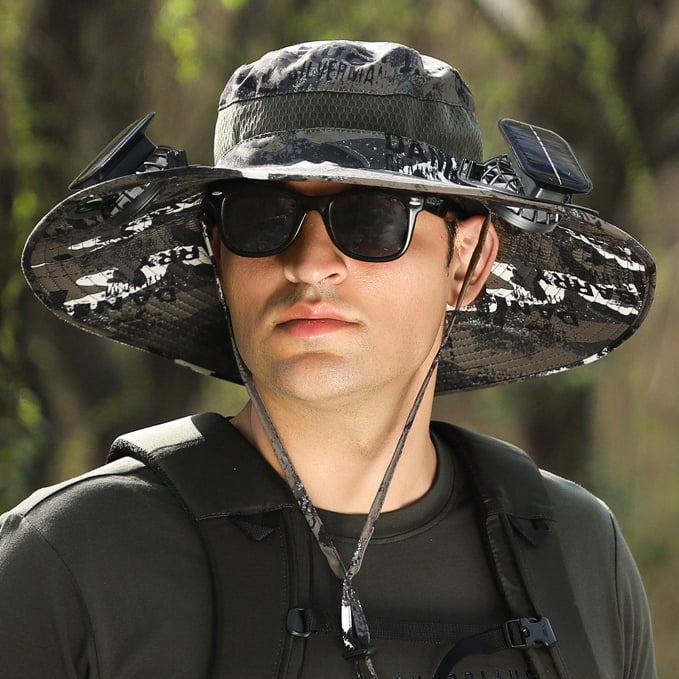 🏆 50K+ SOLD! 49% OFF – Almost Gone-⚡2025 New Ultralight Solar Fan Sun Hat – Lighter Than a Baseball!⚾(Only 11oz)
