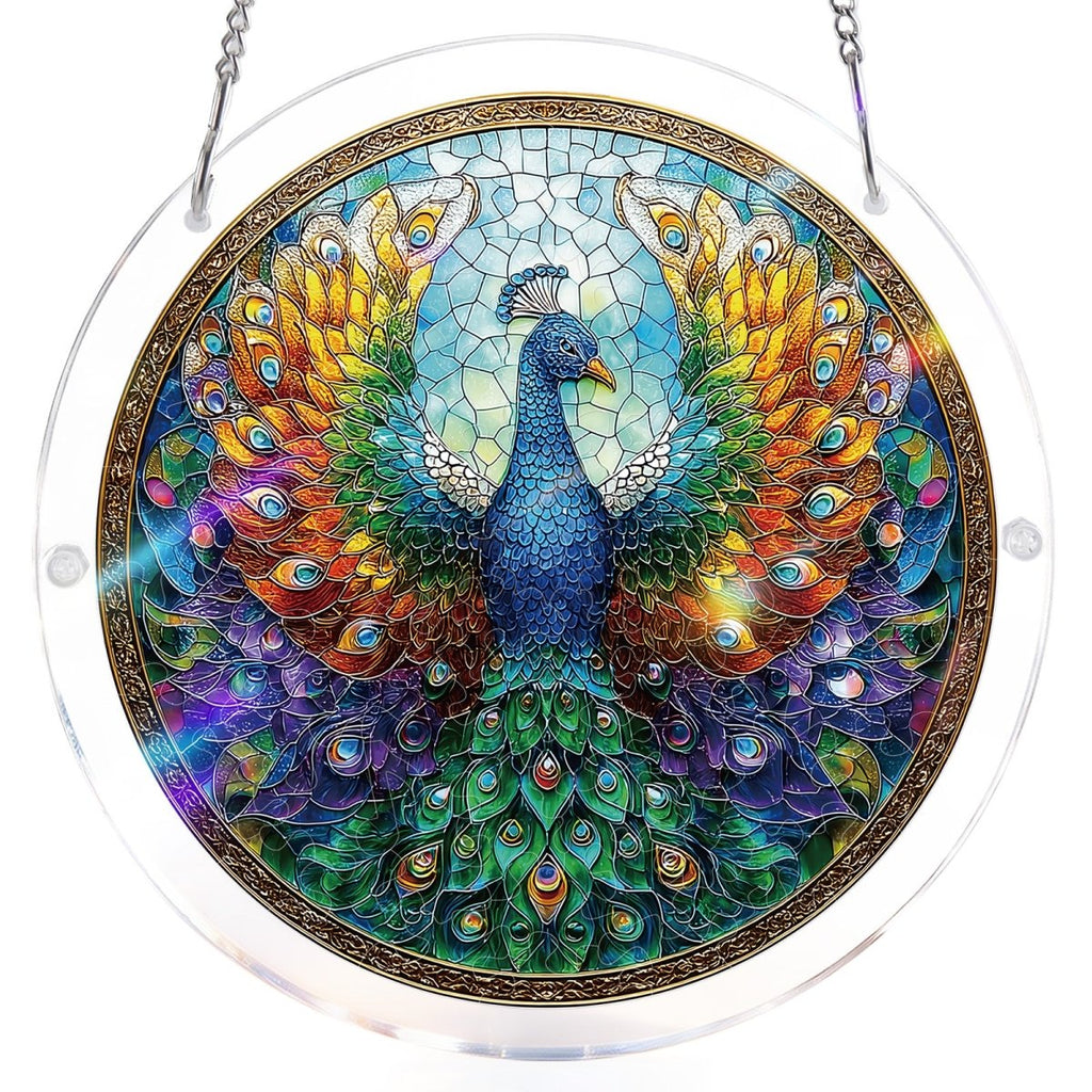 Acrylic Jigsaw Puzzle Suncatcher - Peacock of Radiance