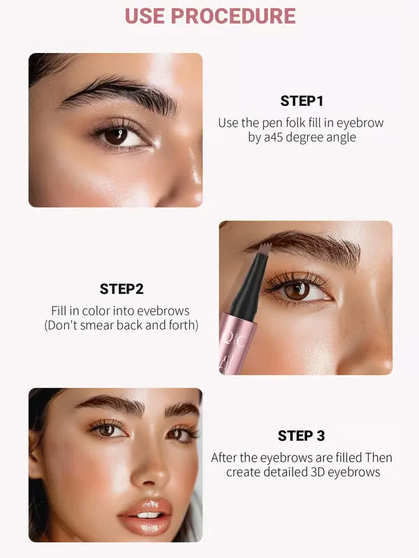 🎁Last Day Each only $6.66 and Free shipping✨Waterproof Micro-Fork Eyebrow Pencil, Long-Lasting Brow Pen for Natural Hair-Like Strokes