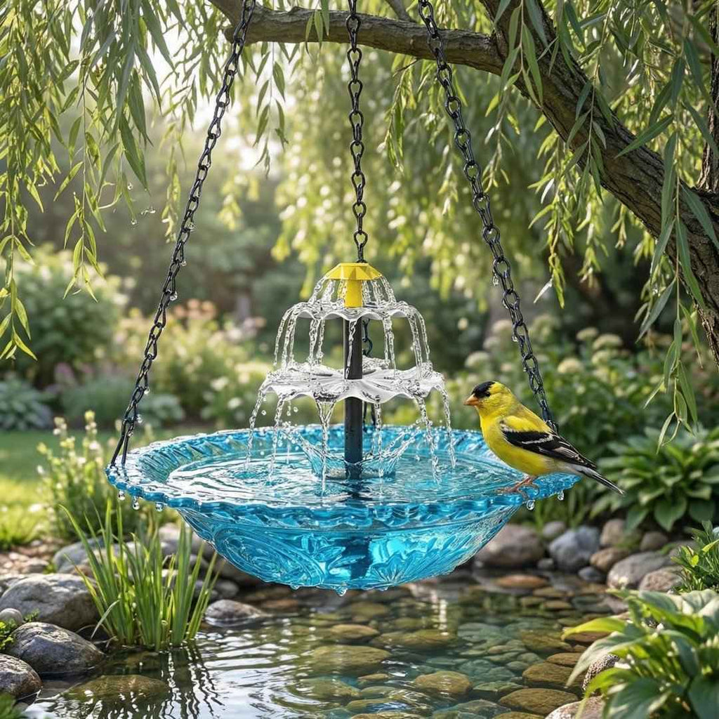 ✨2026 Spring special offer 50% off-🐦Solar Cascade Hanging Bird Bath Fountain