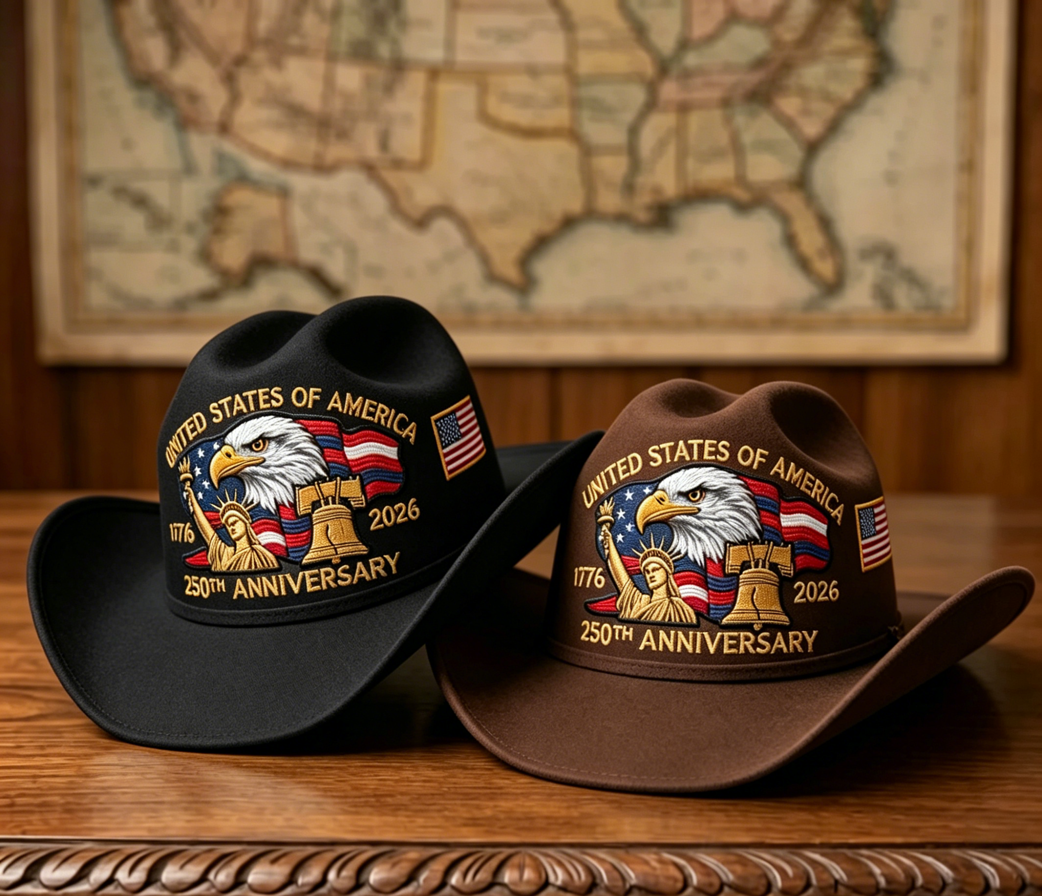 🔥Flash Sale-58% Off🔥⚡250th Anniversary Embroidered Cowboy Hat🦅