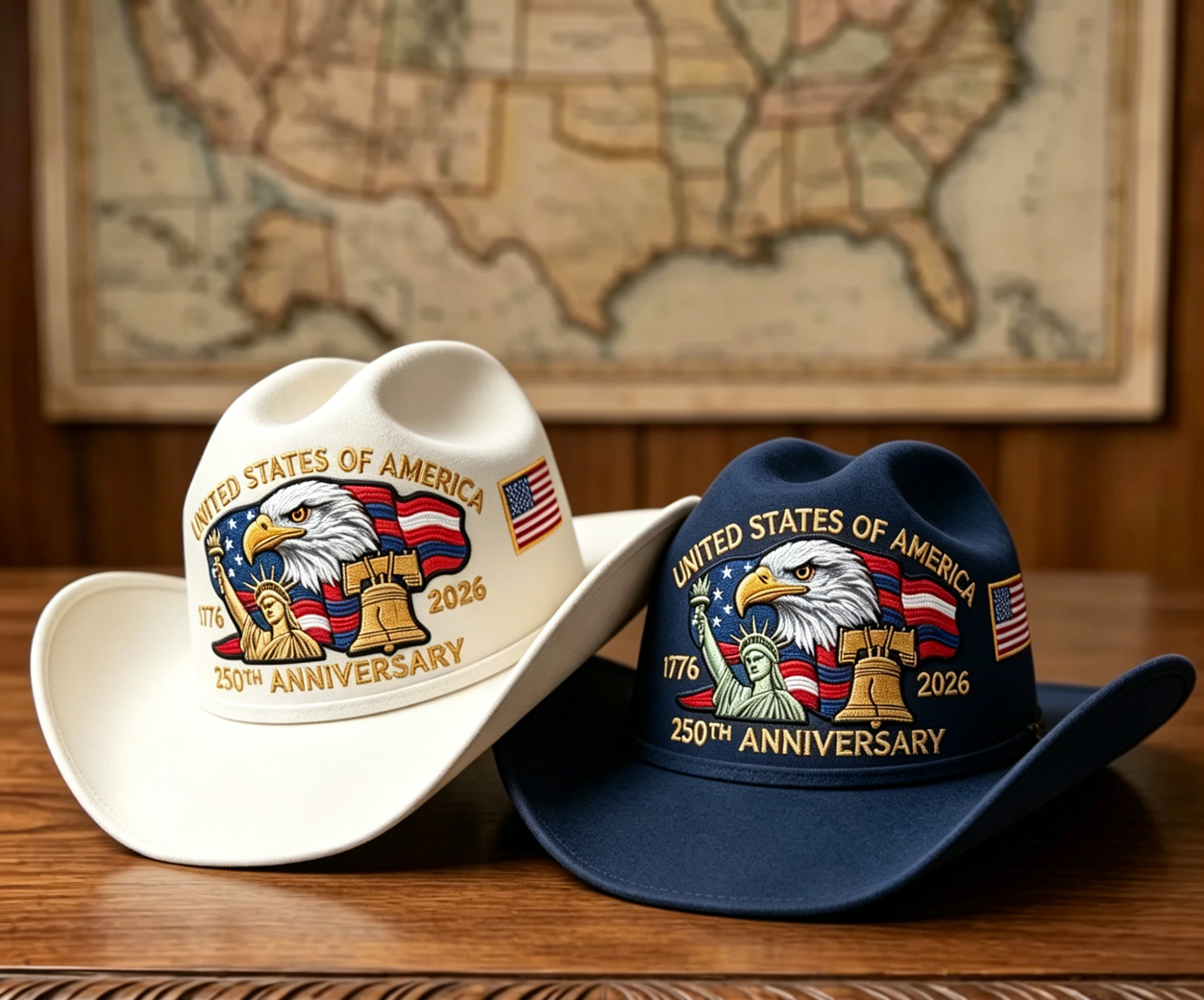 🔥Flash Sale-58% Off🔥⚡250th Anniversary Embroidered Cowboy Hat🦅