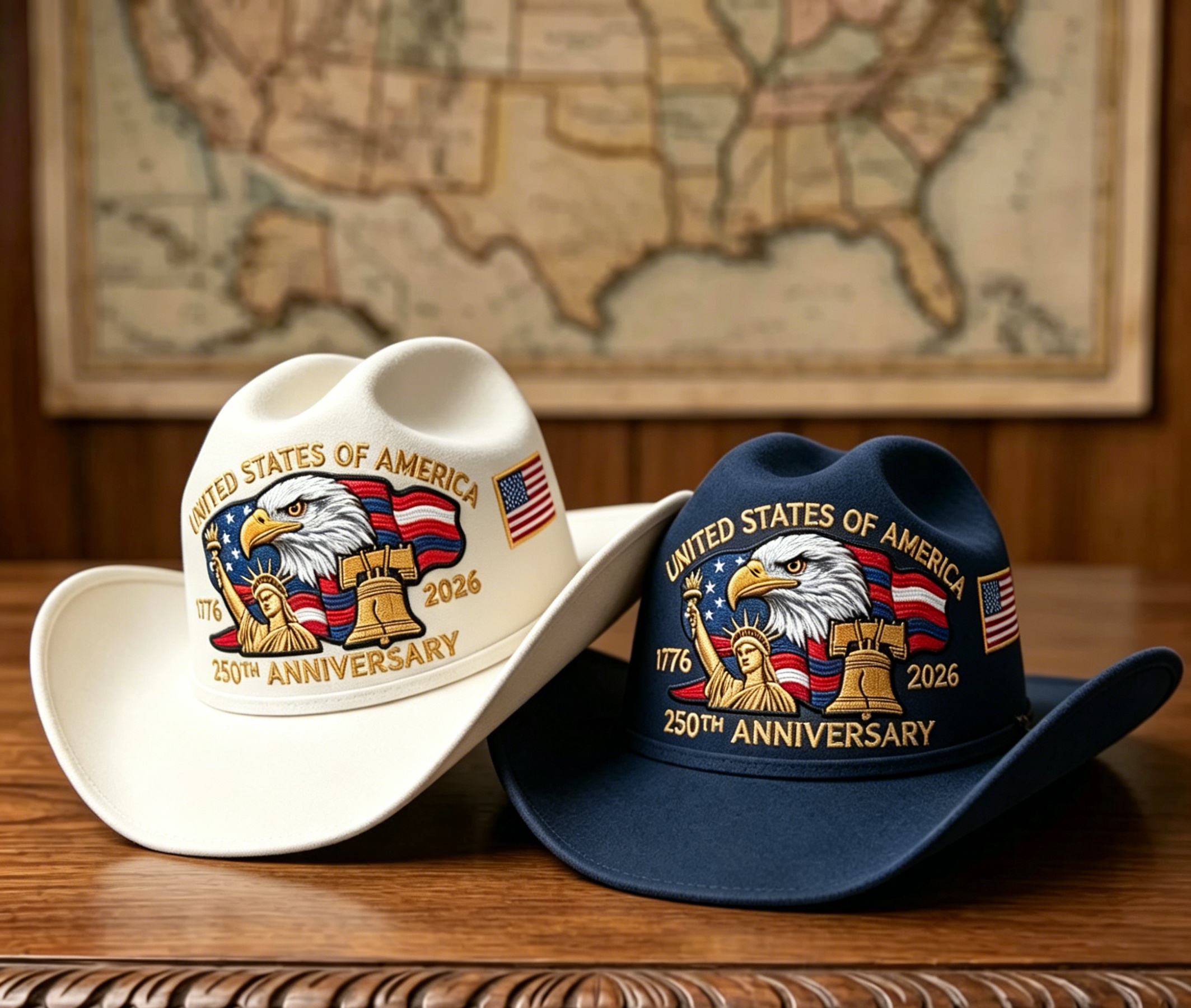 🔥Flash Sale-58% Off🔥⚡250th Anniversary Embroidered Cowboy Hat🦅