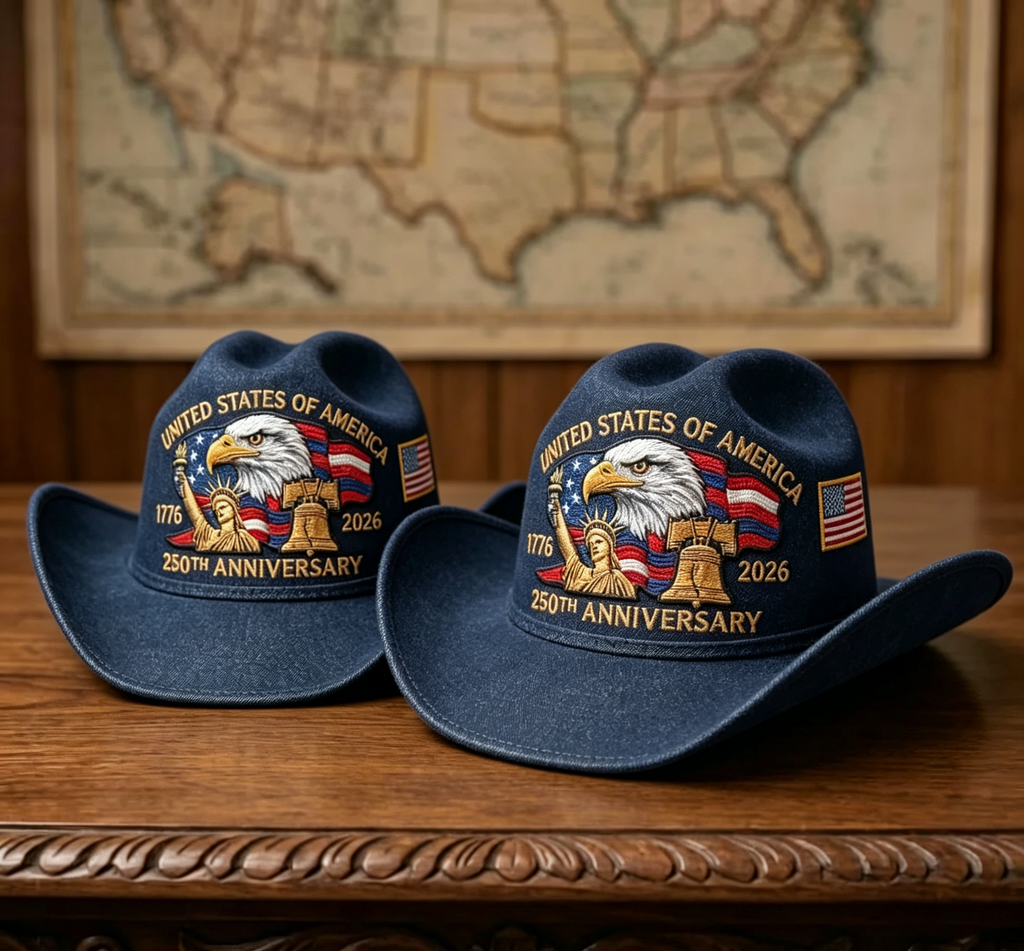 🔥Flash Sale-58% Off🔥⚡250th Anniversary Embroidered Cowboy Hat🦅