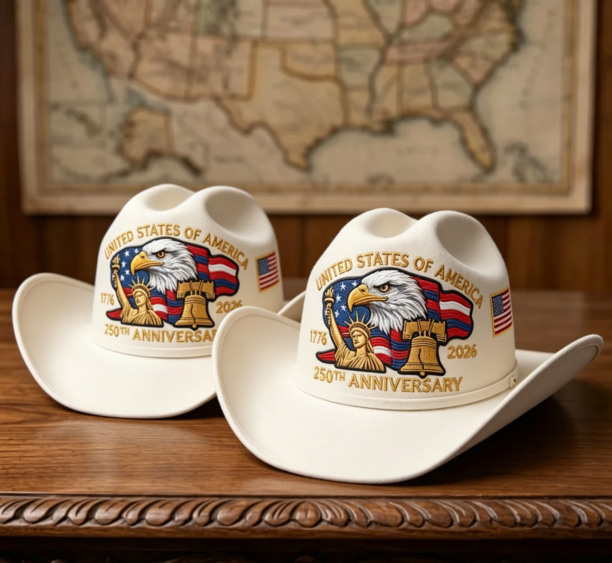 🔥Flash Sale-58% Off🔥⚡250th Anniversary Embroidered Cowboy Hat🦅