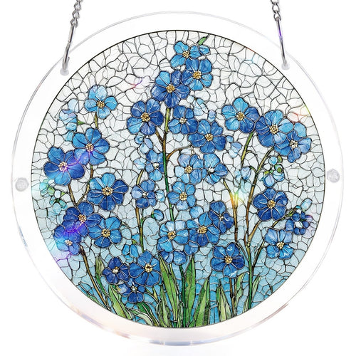 Acrylic Jigsaw Puzzle Suncatcher - Azure Bloom Whisper