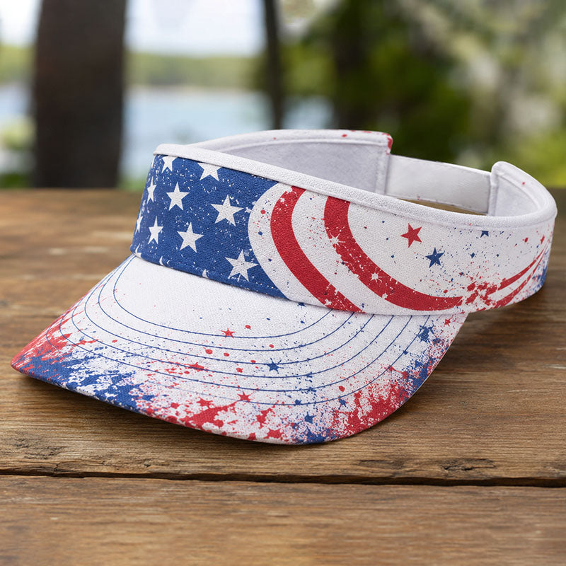 American Flag Paint Splash Visor