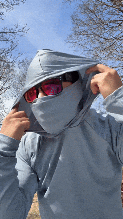🎁Each only $11.99🎁3 PACKS Men's Athletic Hoodies Long Sleeve Fishing Shirts for Men Hooded Set with Face Mask