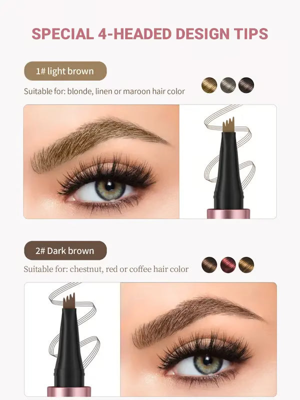 🎁Last Day Each only $6.66 and Free shipping✨Waterproof Micro-Fork Eyebrow Pencil, Long-Lasting Brow Pen for Natural Hair-Like Strokes